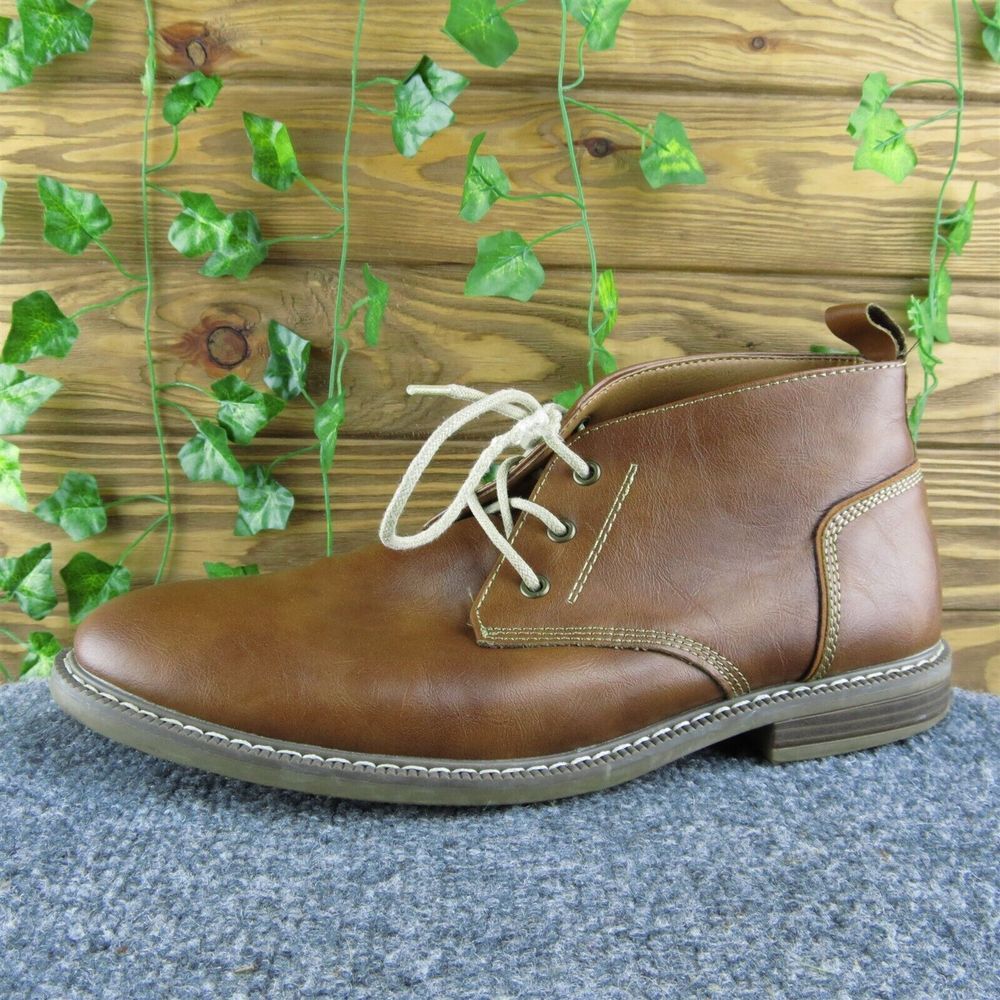 St. John's Bay Acton Men Chukka Boots Size 8 Medium Brown Synthetic Lace Up